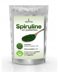 Sachet de paillettes de spiruline - face